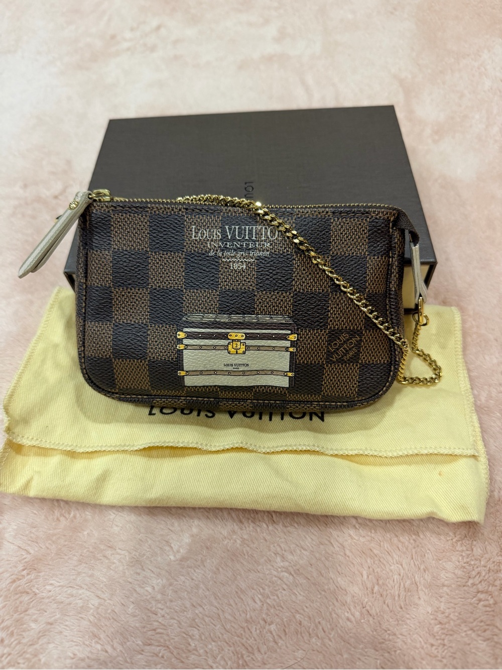 Louis Vuitton Limited Edition Illustre Trunks and Locks Mini Pochette Bag